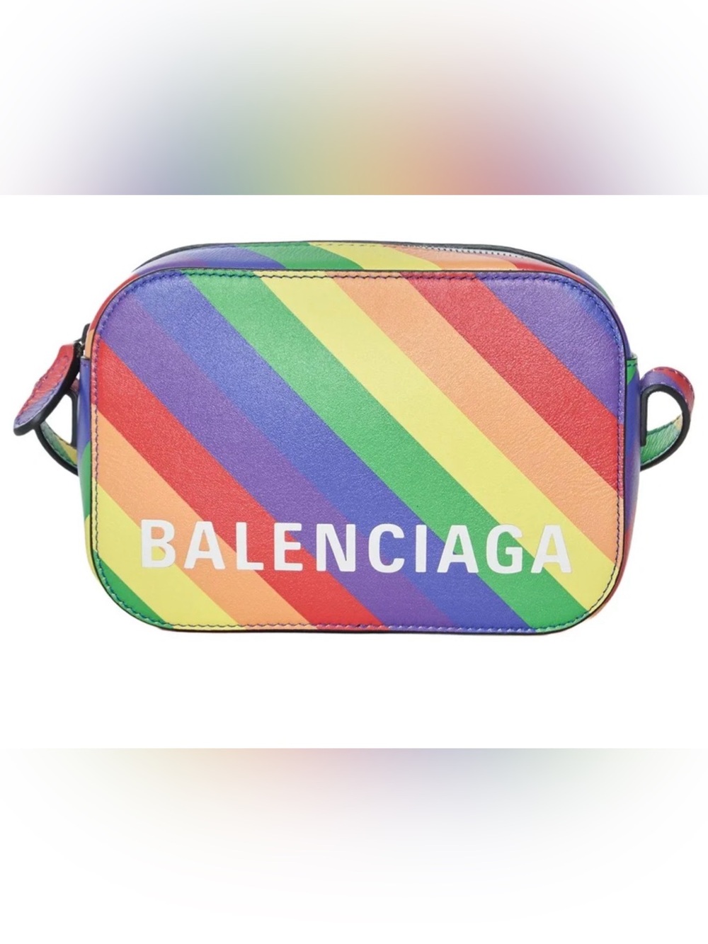 Balenciaga Multicolor Rainbow Stripe Camera Crossbody